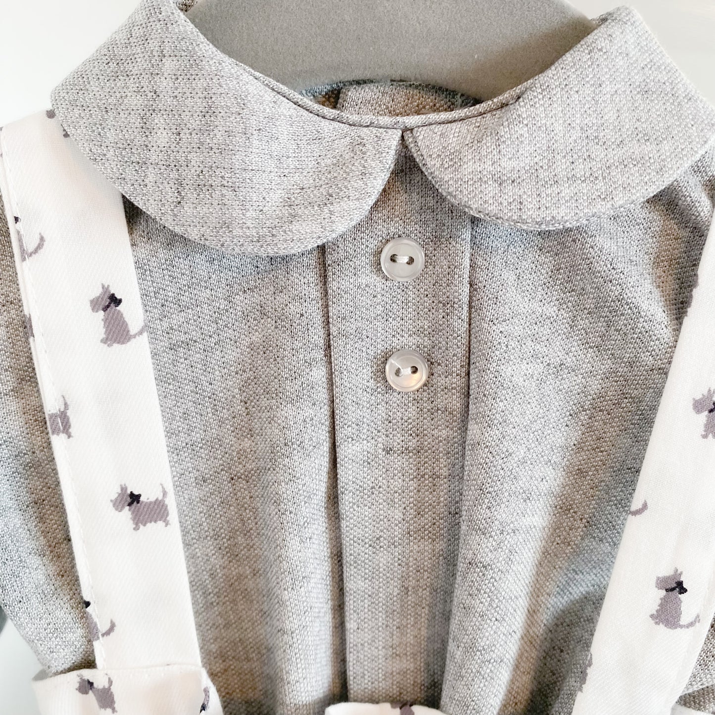 Tatum white romper with dog print shirt