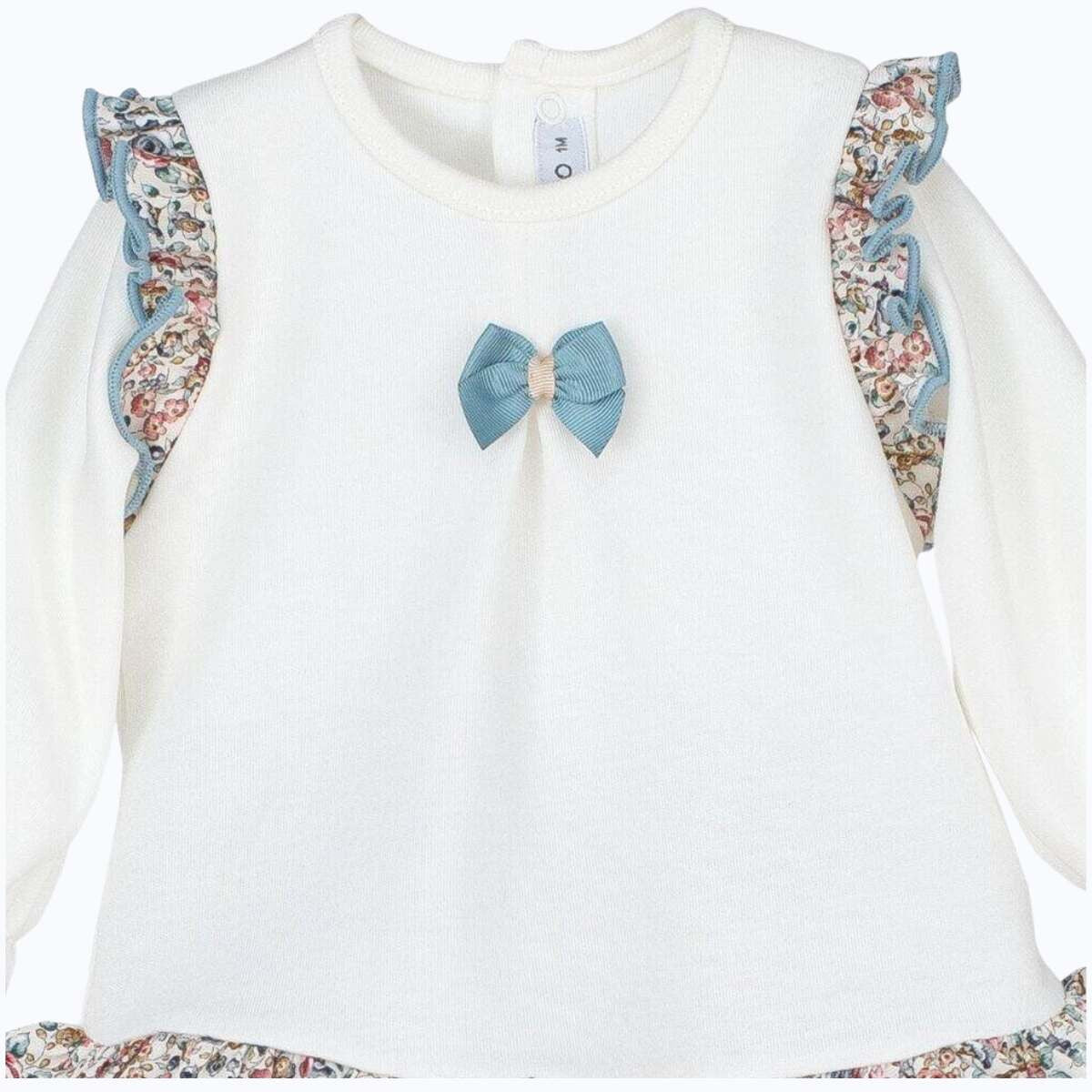 Gianna ivory and blue blouse and trousers set