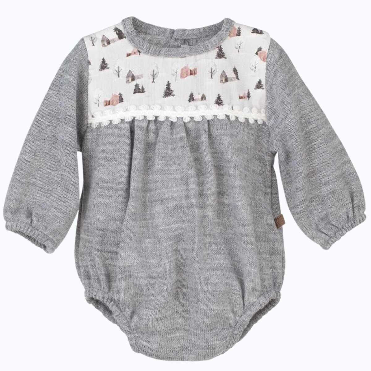 Lennon grey print knitted romper