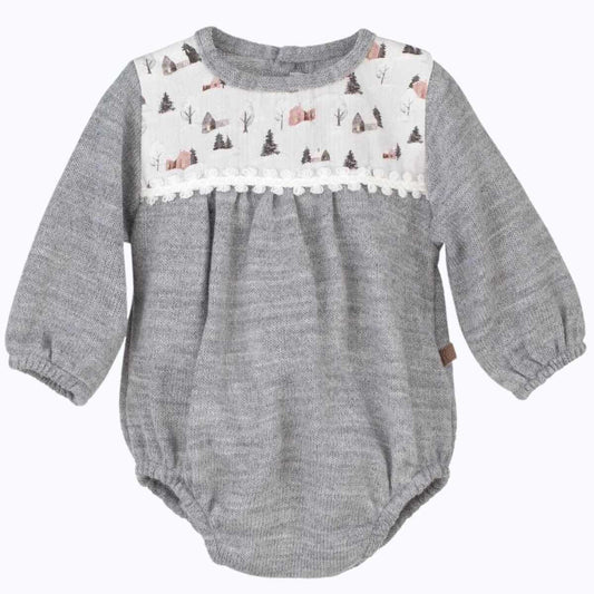 Lennon grey print knitted romper