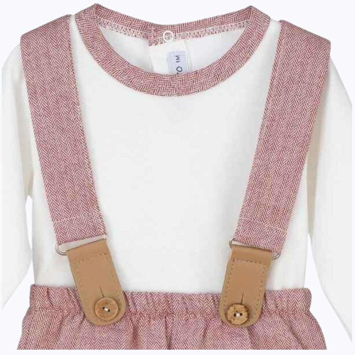 Harvey red and white long sleeve top and short set