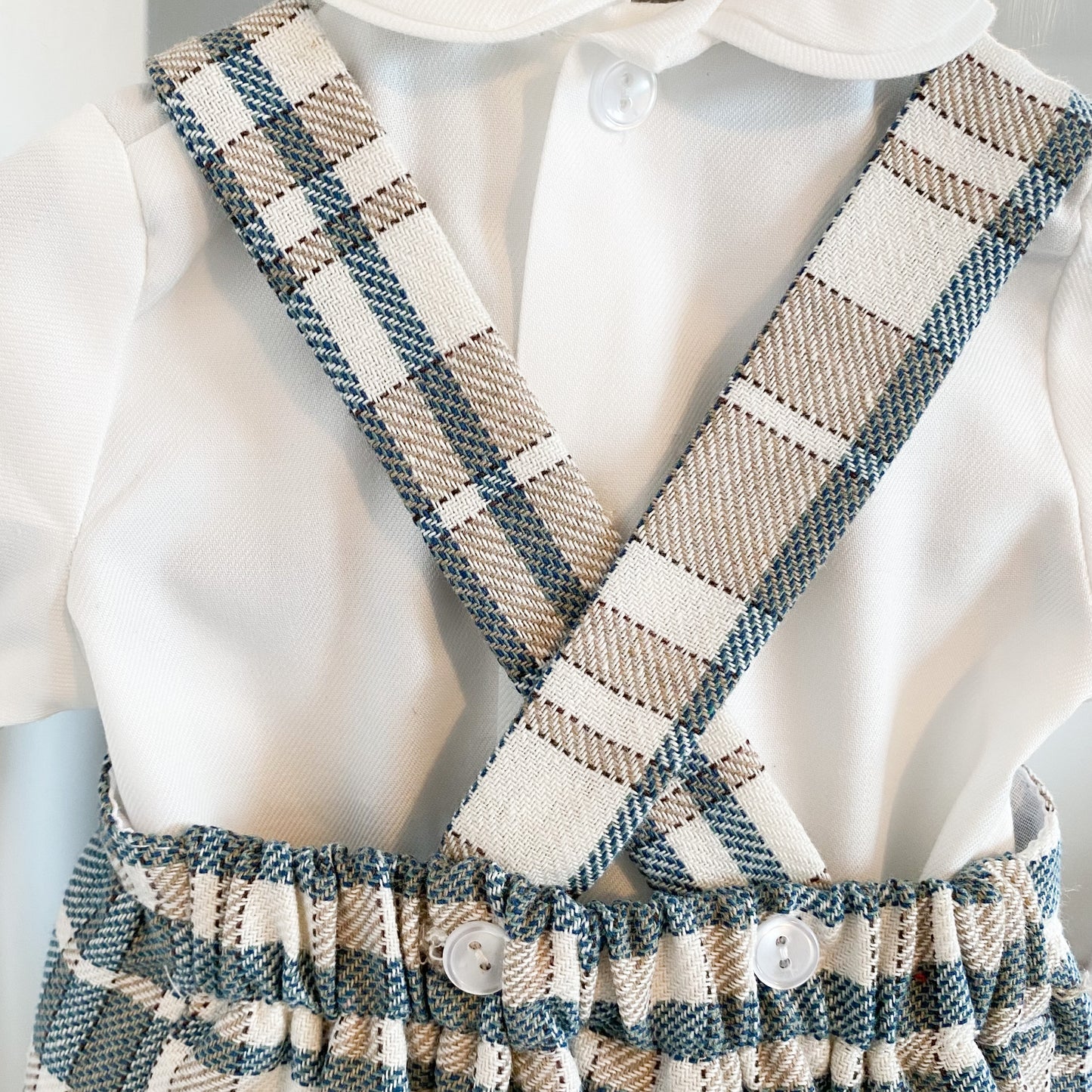 Lucas green tartan romper and shirt