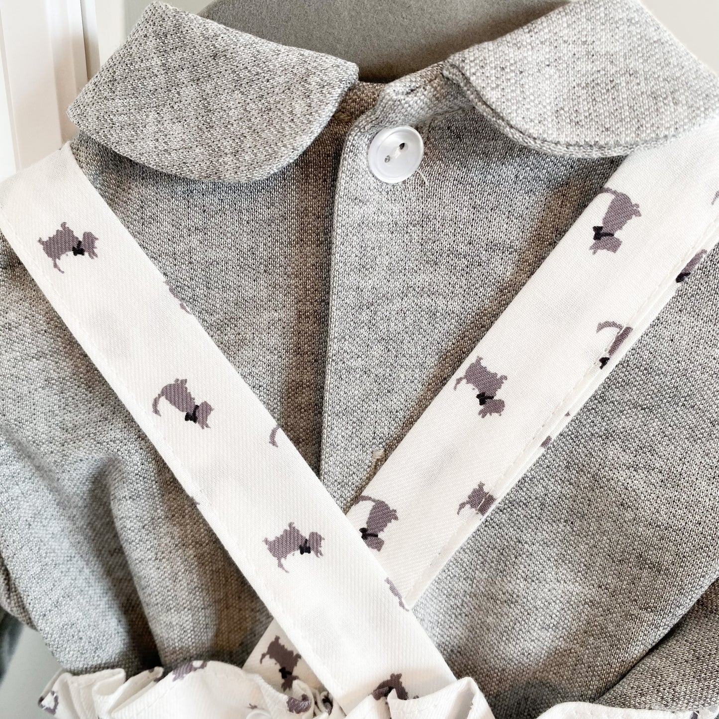 Tatum white romper with dog print shirt