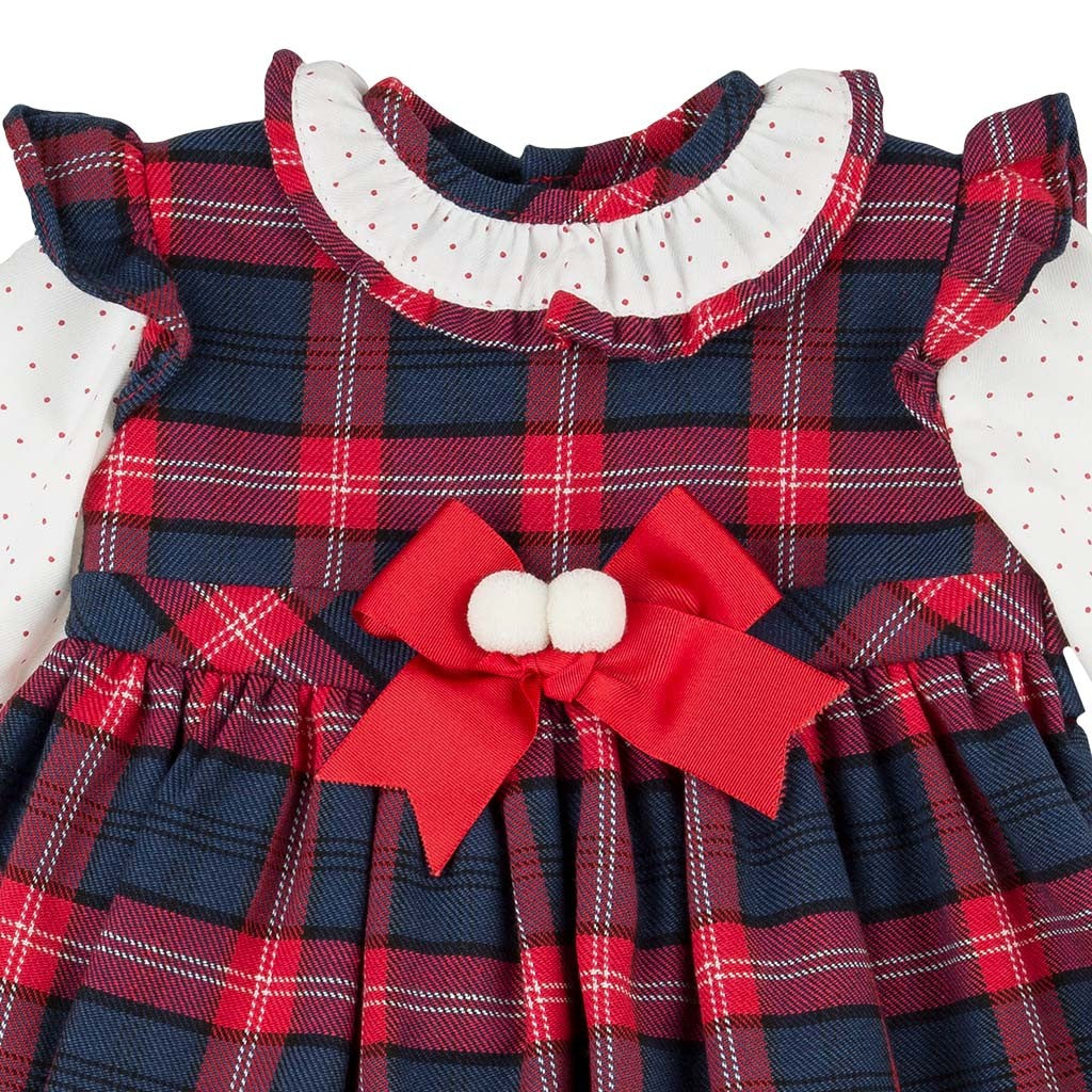 Jasmine red and navy tartan dress