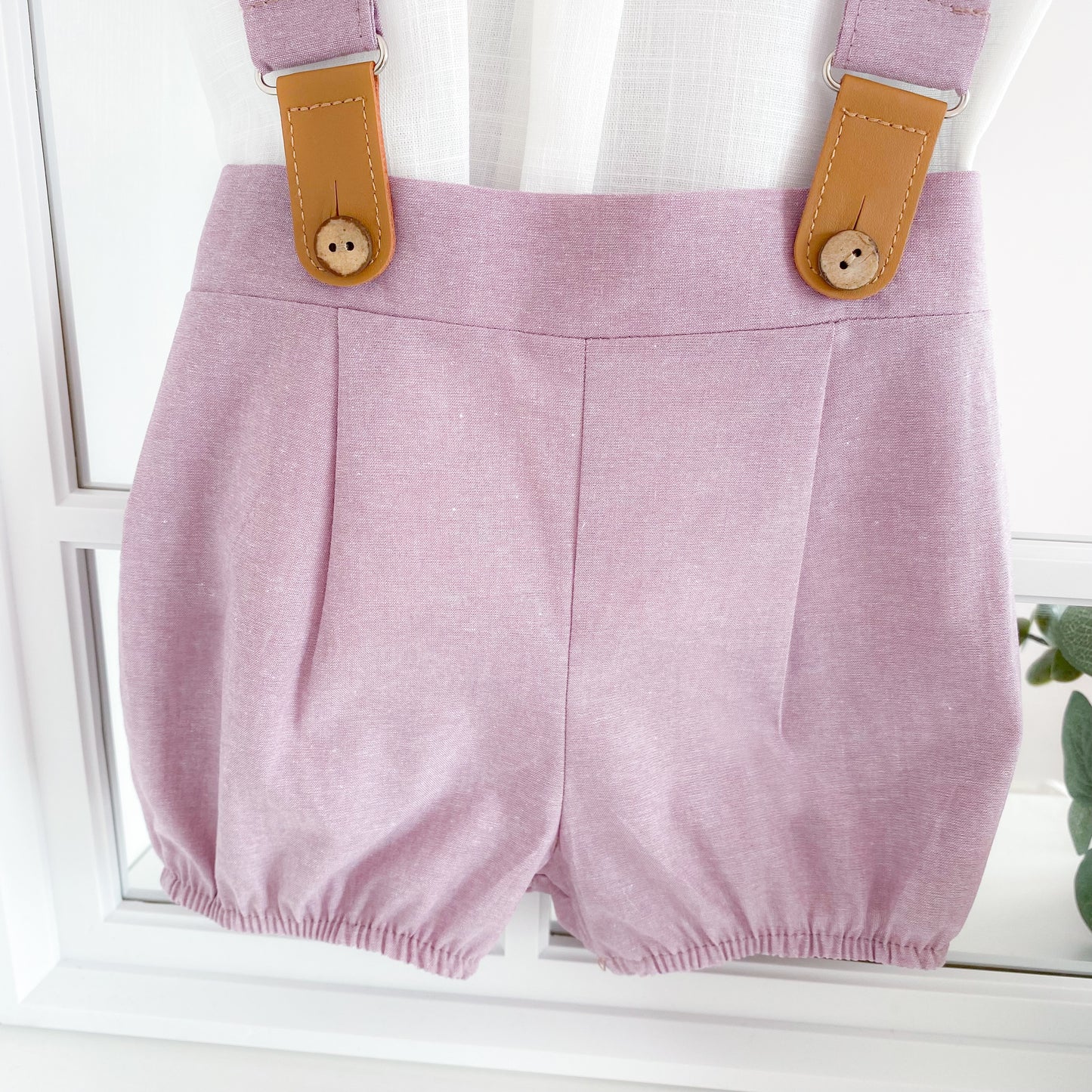 Anxo mauve brace shorts and shirt set