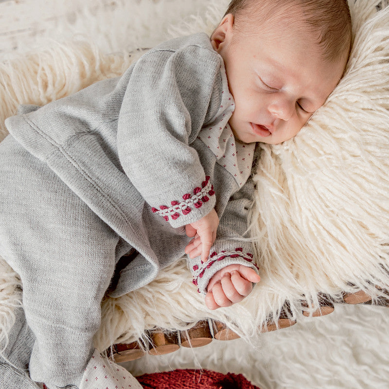 Caleb grey knitted jumper and trouser set