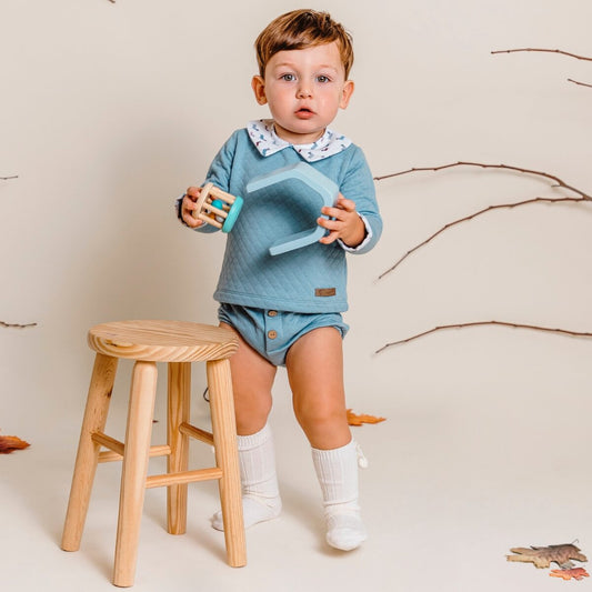 Rufus blue long sleeved two piece set