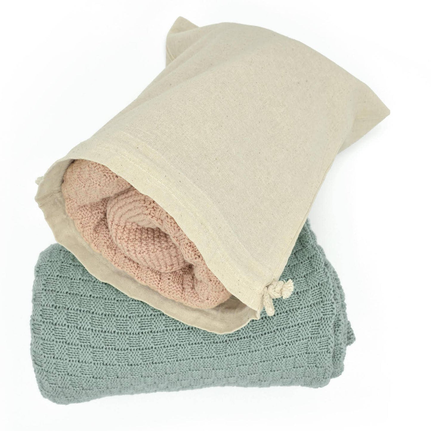 Denim blue knitted blanket