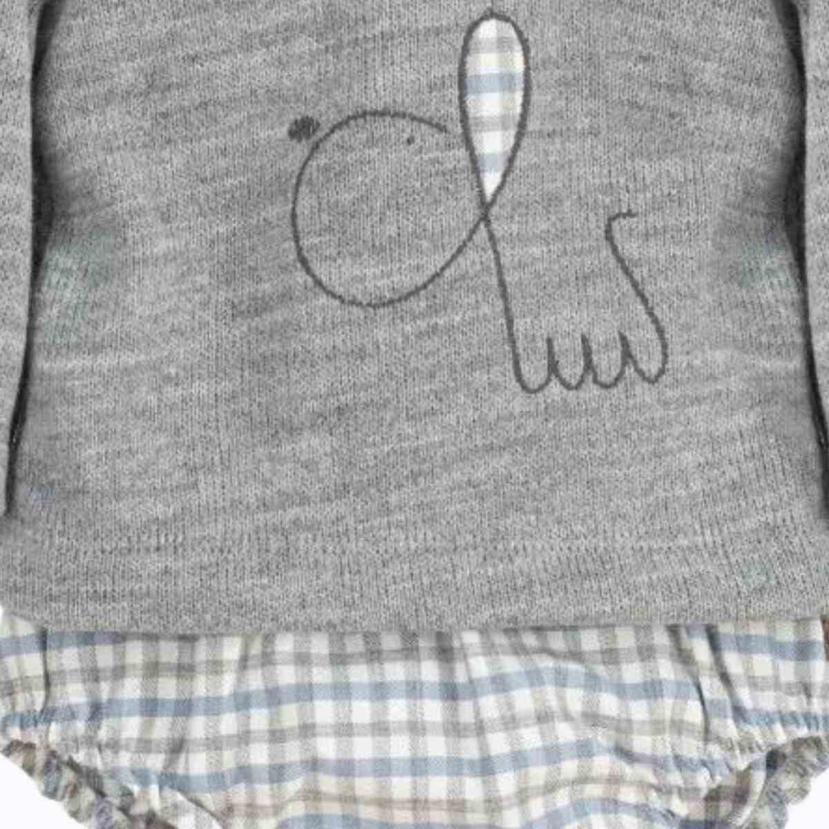 Rupert grey knit top and checked shorts set