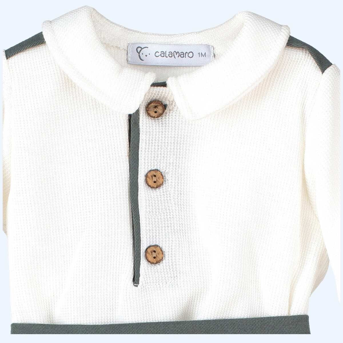 Kingsley white and green long sleeve shirt and pants set