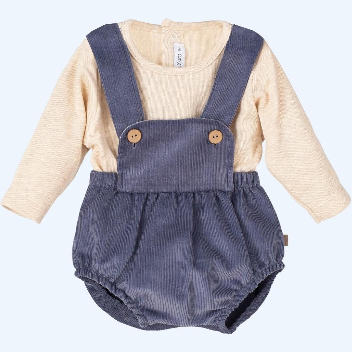Ralphie deep-blue brace romper with top