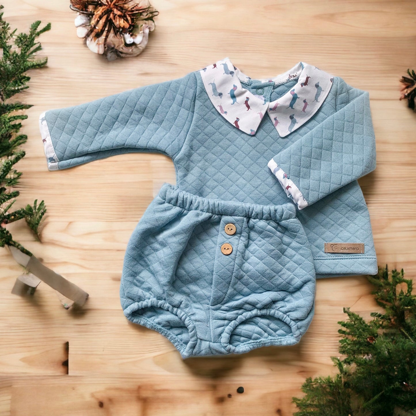 Rufus blue long sleeved two piece set