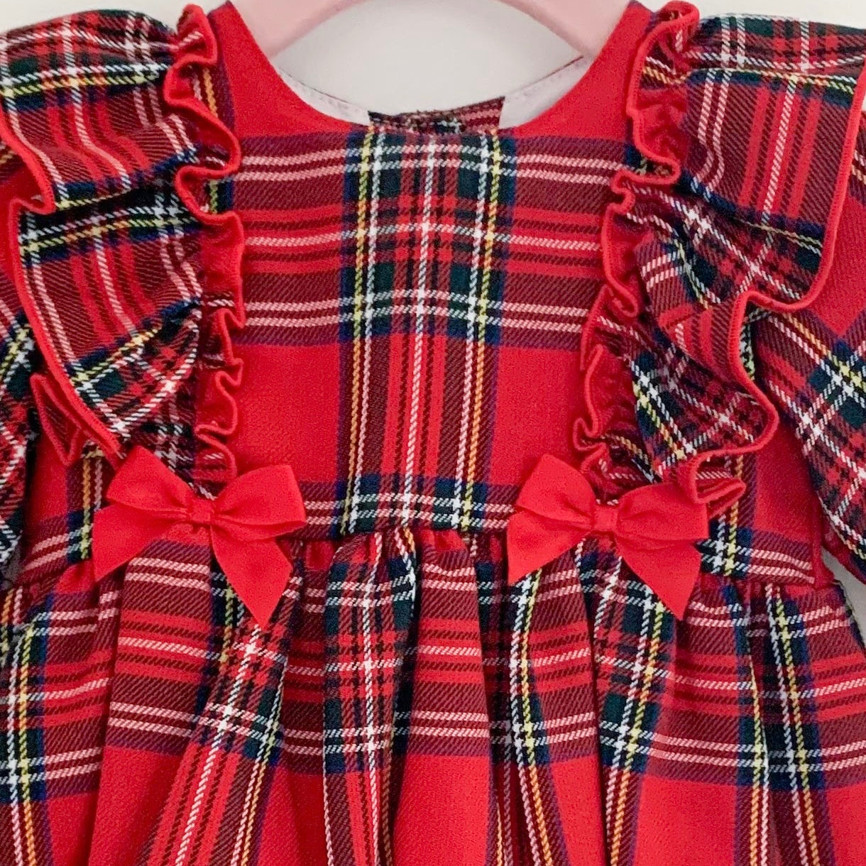 Noella red tartan bow dress