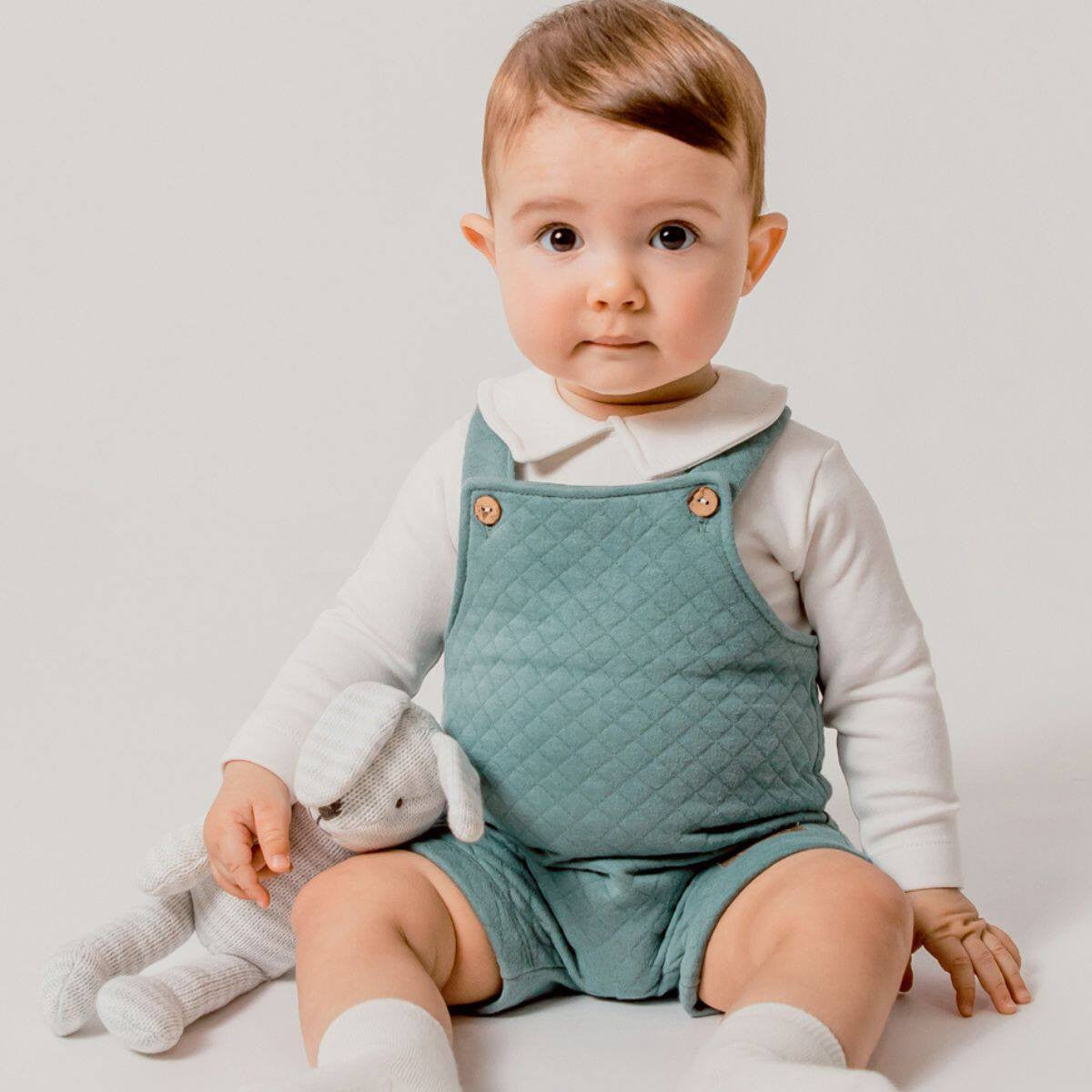 Jasper green dungarees and bodysuit set