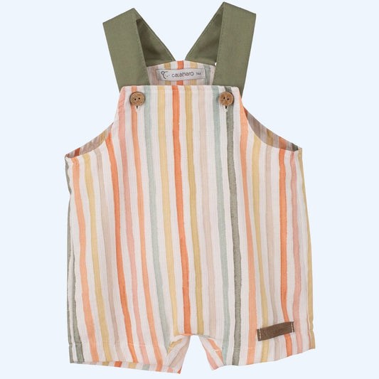 Agosto orange striped dungarees
