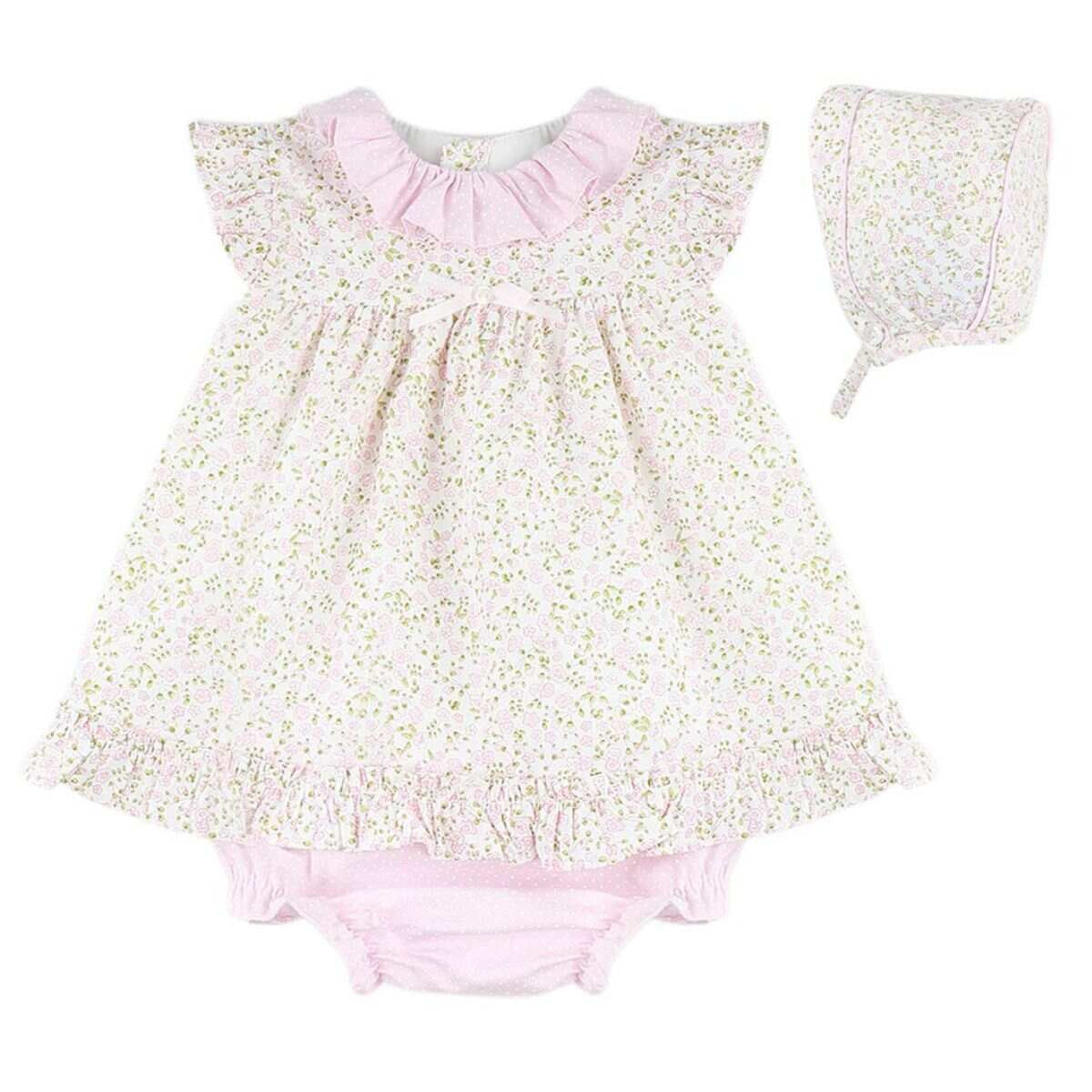Eliza baby pink ditsy print dress set