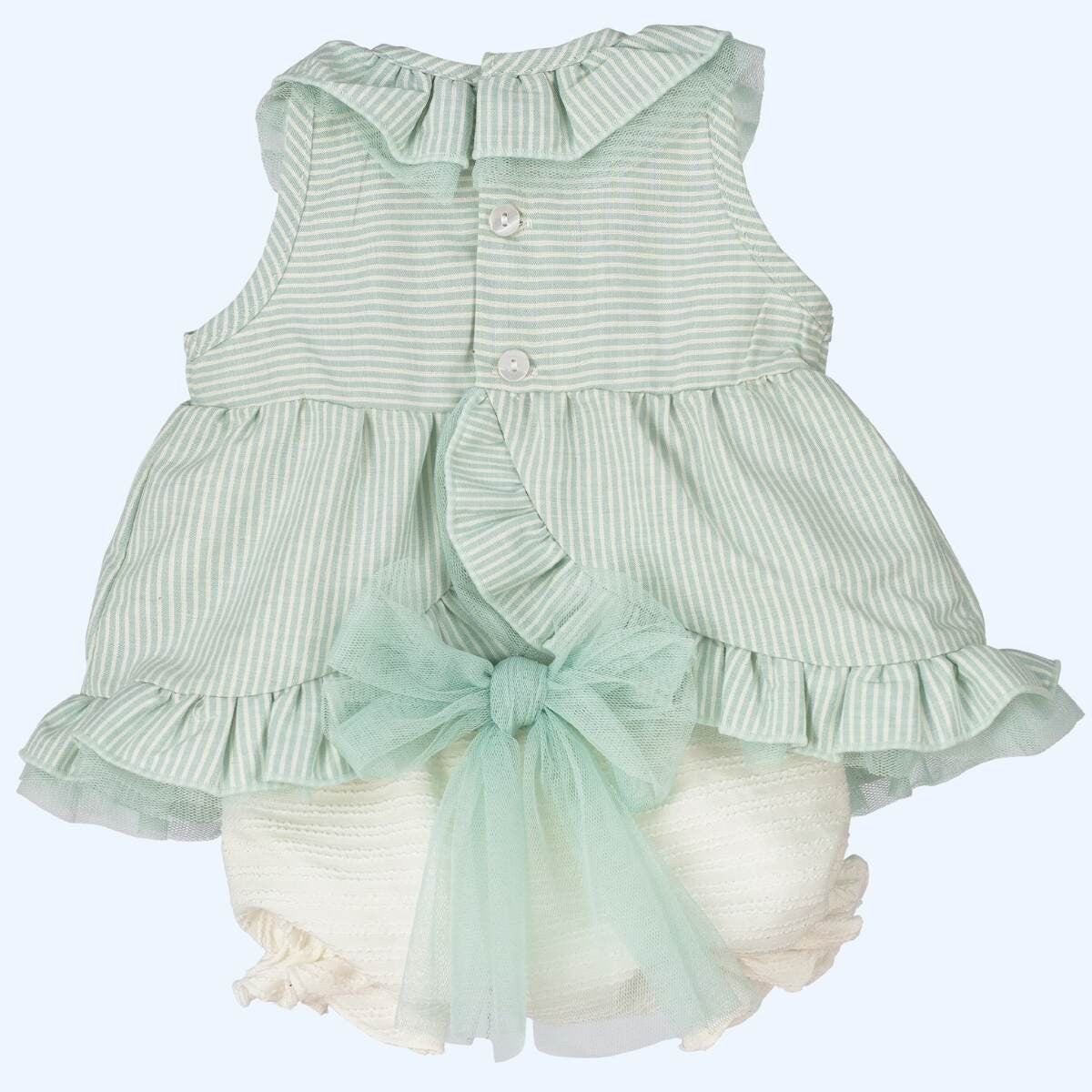 Natana mint green striped dress and bloomers