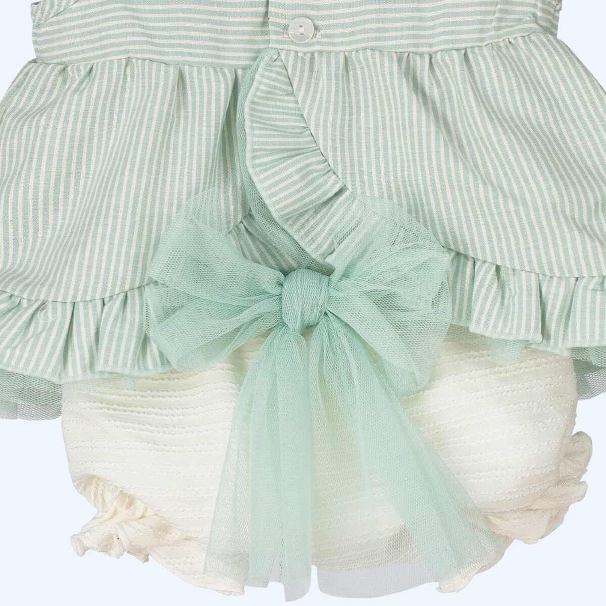 Natana mint green striped dress and bloomers