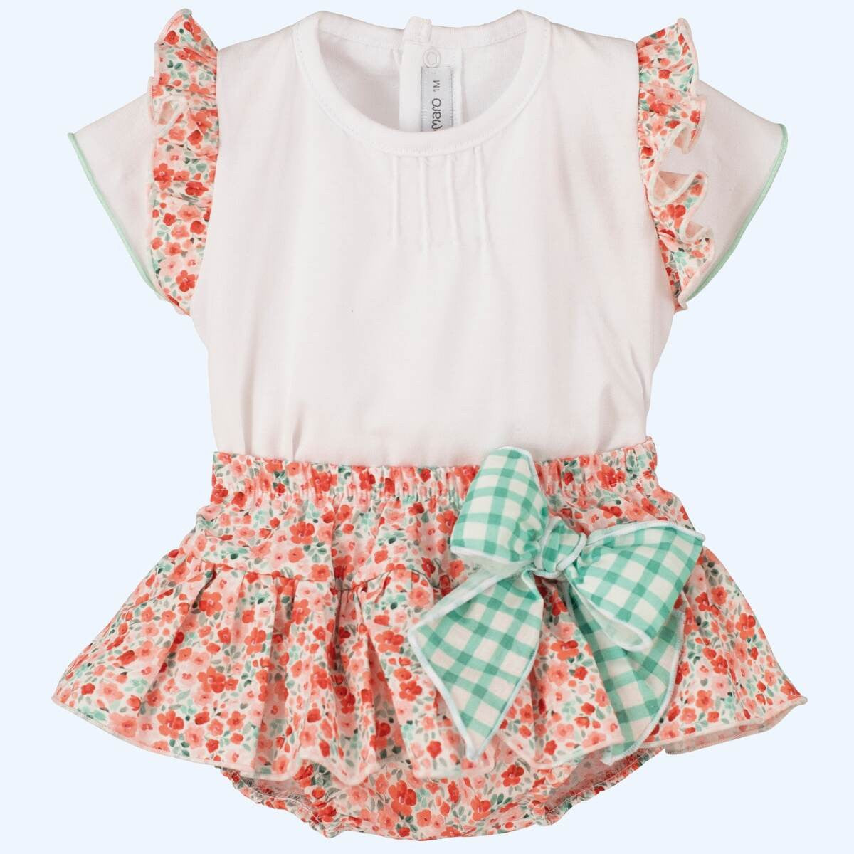 Creolla red and white floral blouse and peplum jam pants