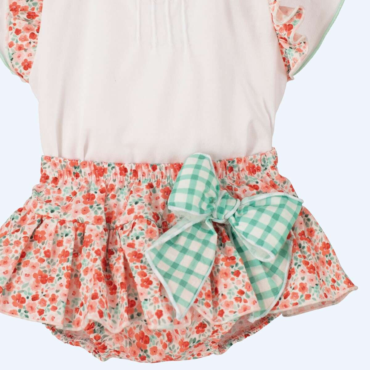 Creolla red and white floral blouse and peplum jam pants