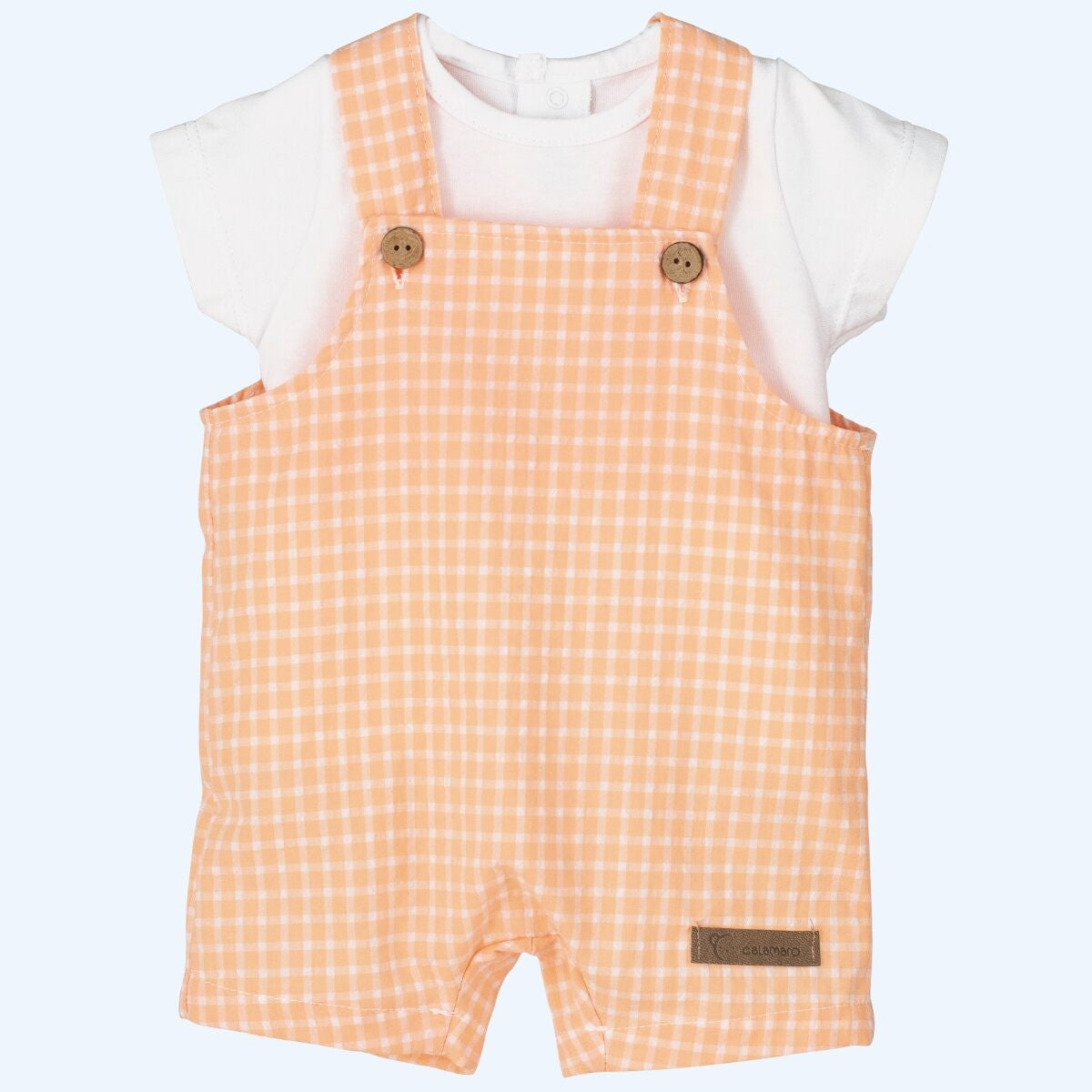 Chico orange gingham dungarees two piece set