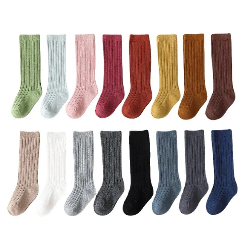 Ribbed knee high socks (various colours)