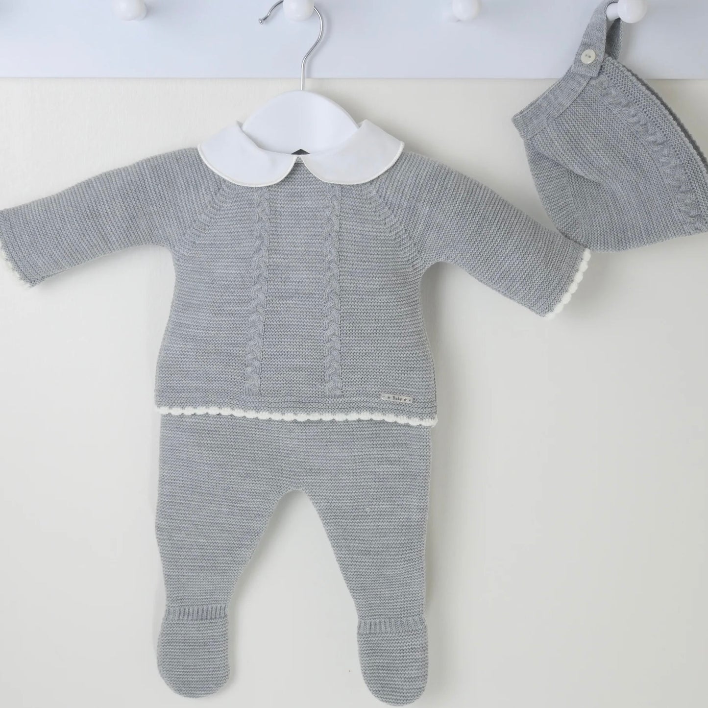 Francesco grey knitted three piece outfit