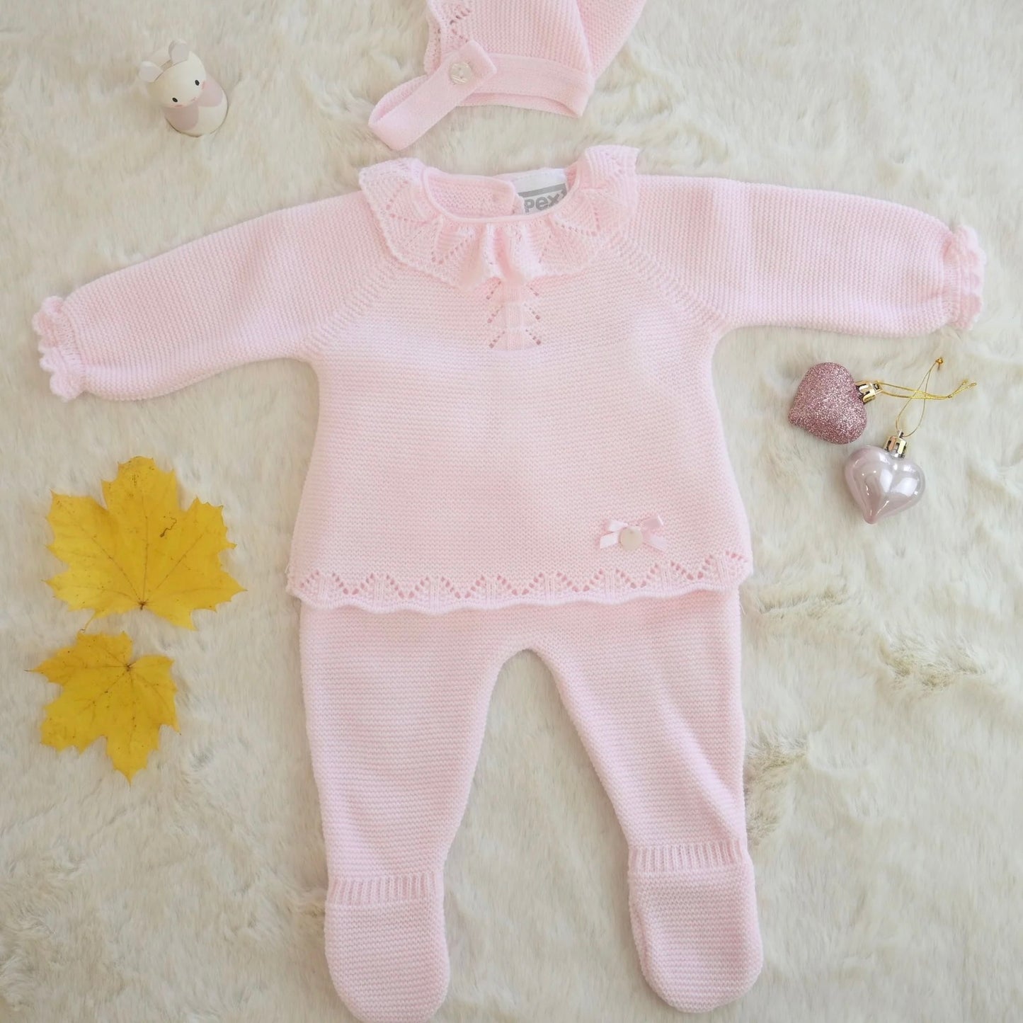 Lilibeth light pink knitted three piece outfit