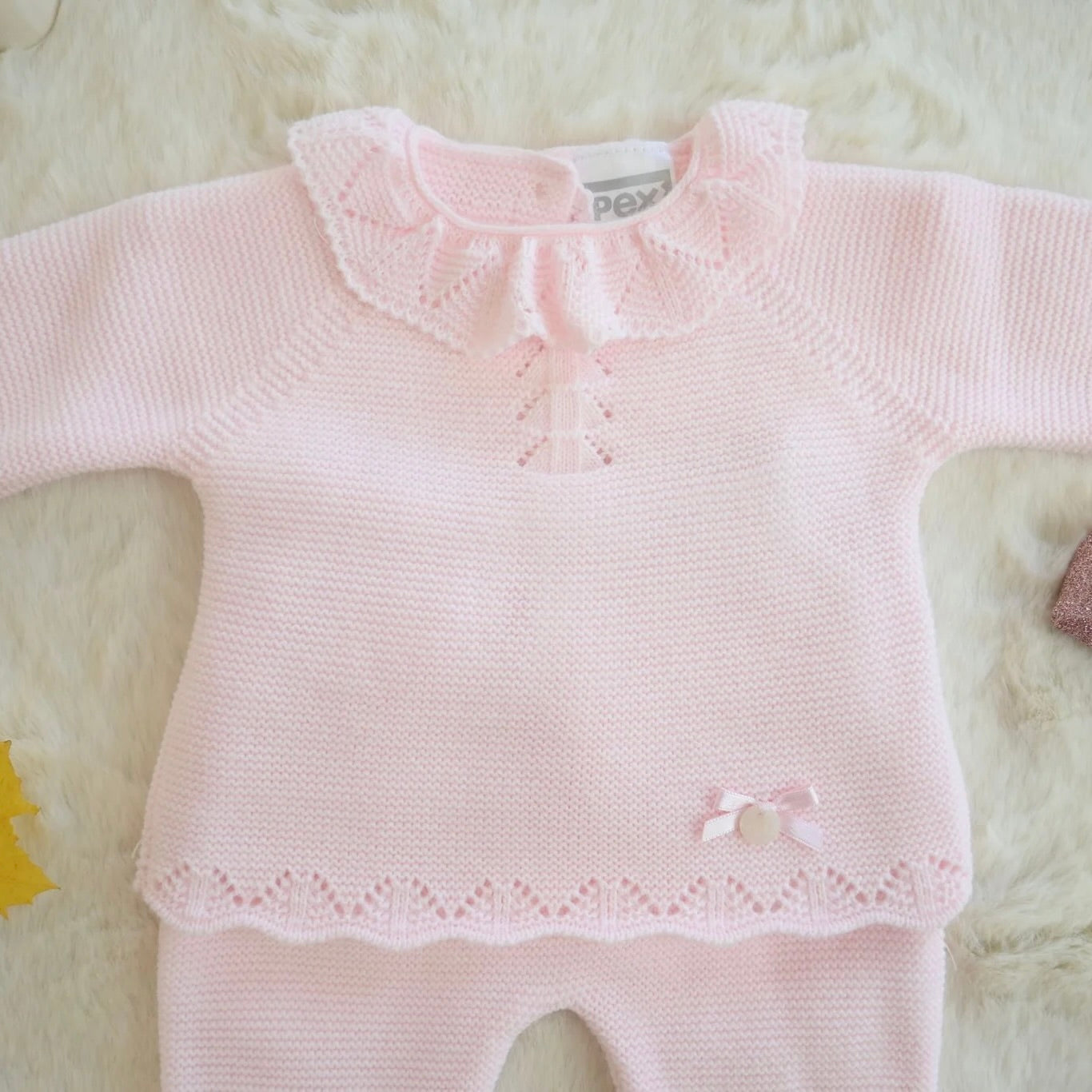 Lilibeth light pink knitted three piece outfit