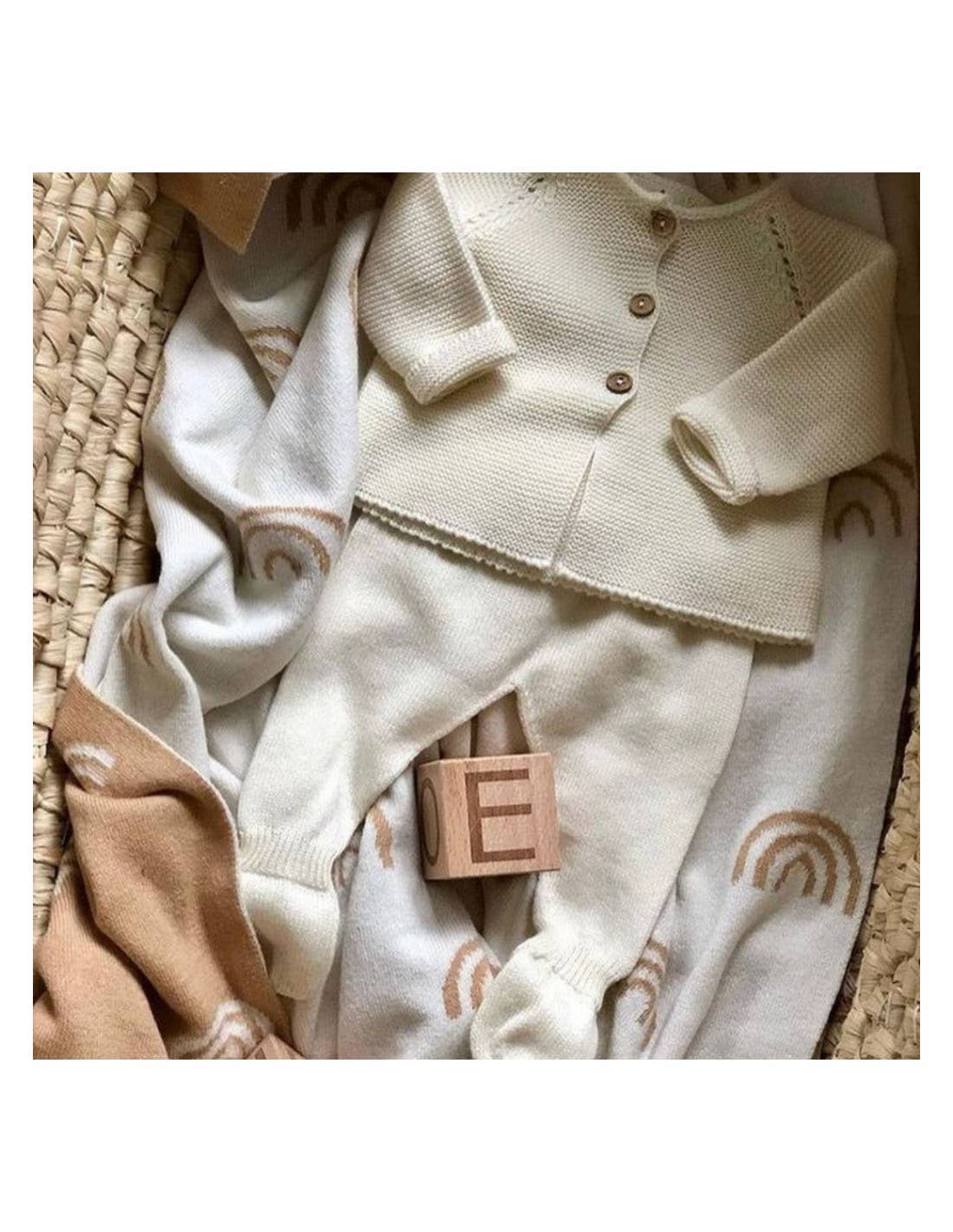 Ecru knitted two piece set