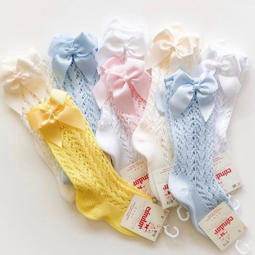 Pelerine knee high bow socks (various colours)