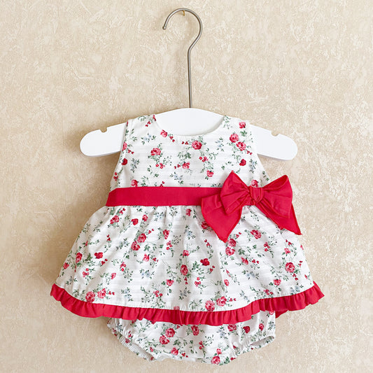 Maria red floral two piece set
