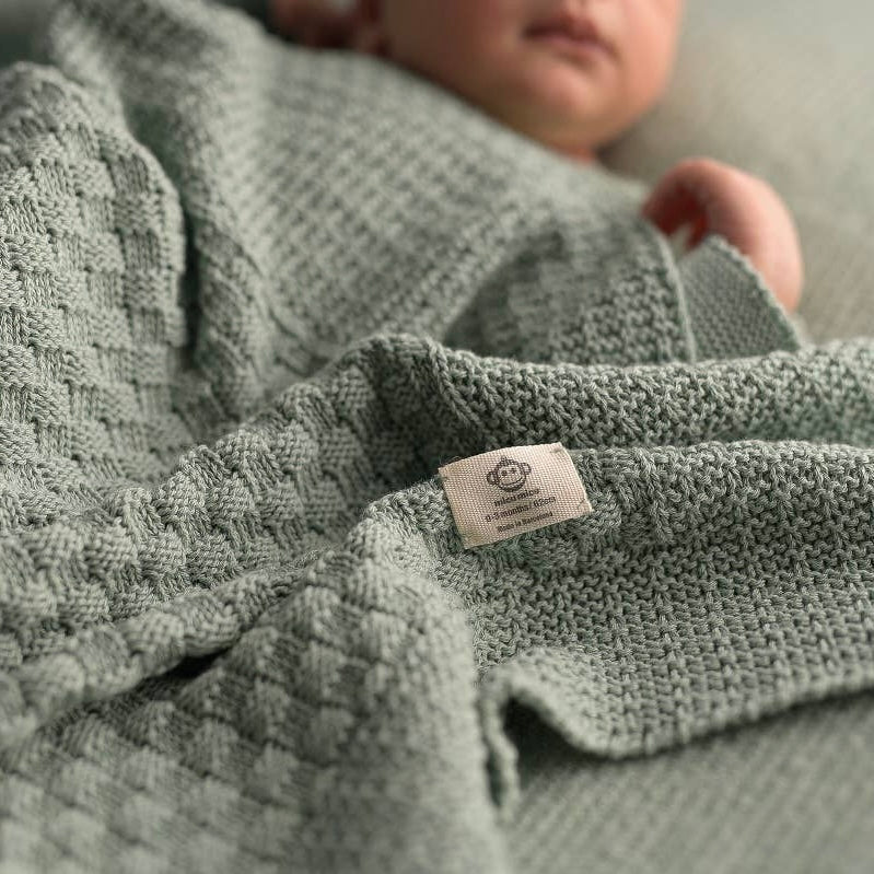 Olive knitted blanket