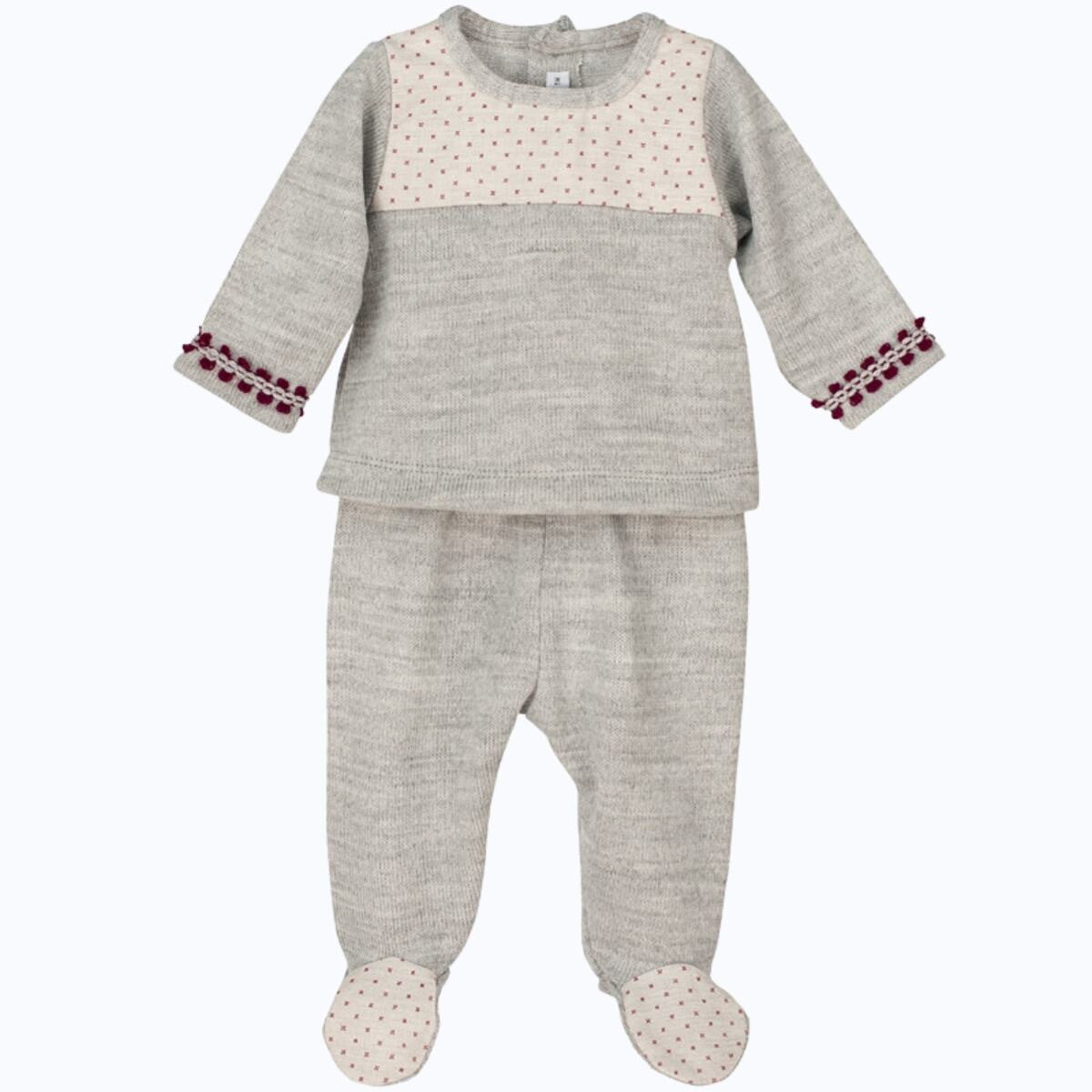 Caleb grey knitted jumper and trouser set
