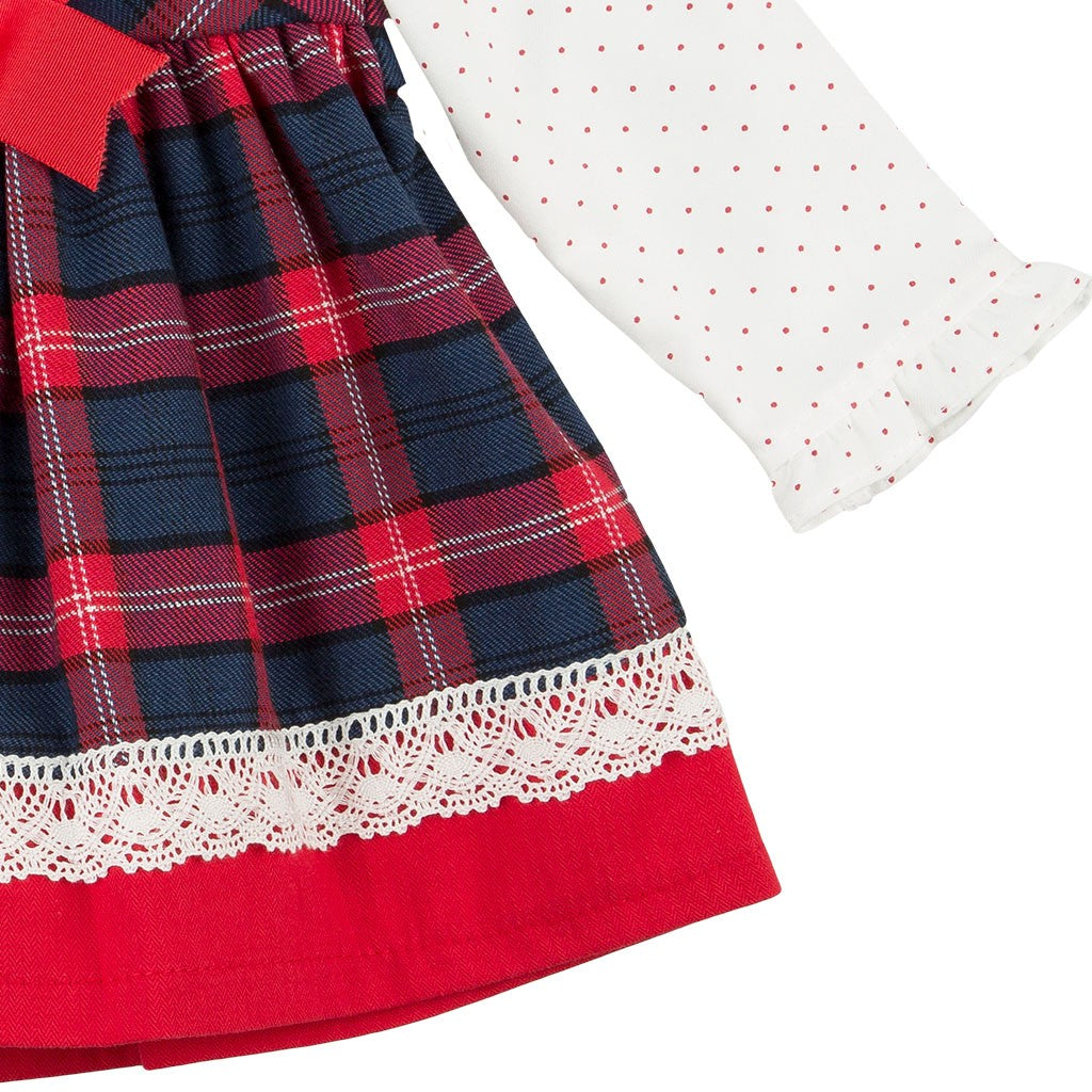 Jasmine red and navy tartan dress