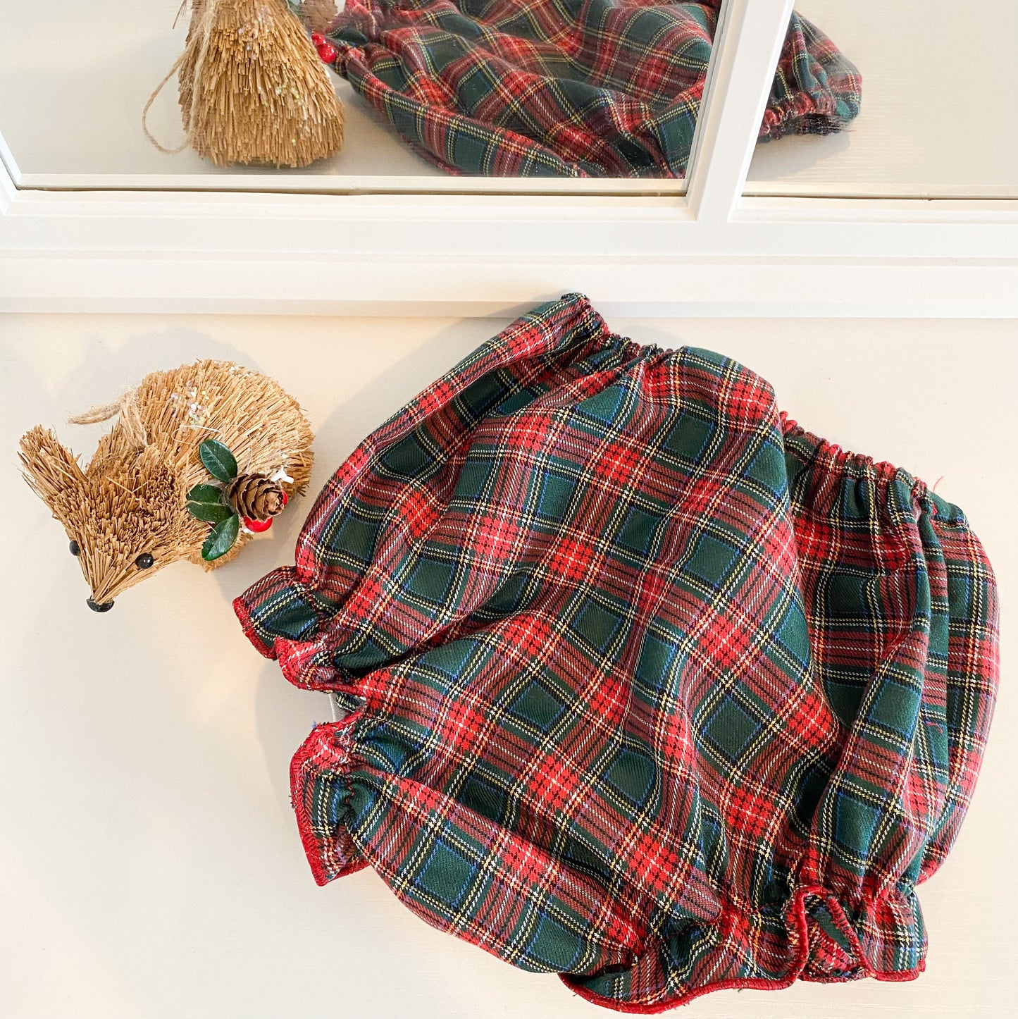 Millicent red tartan dress set