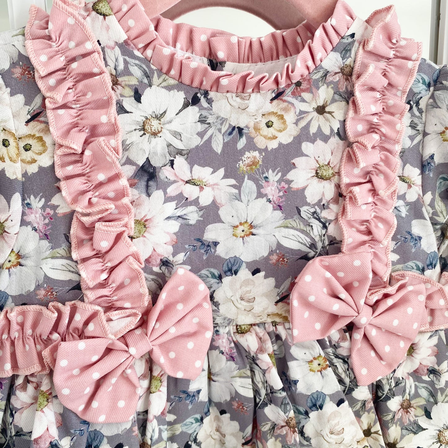 Delilah pink floral bow dress