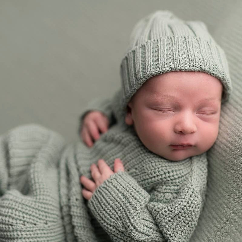 Olive knitted hat