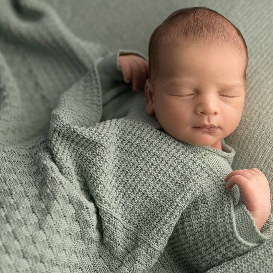 Olive knitted blanket