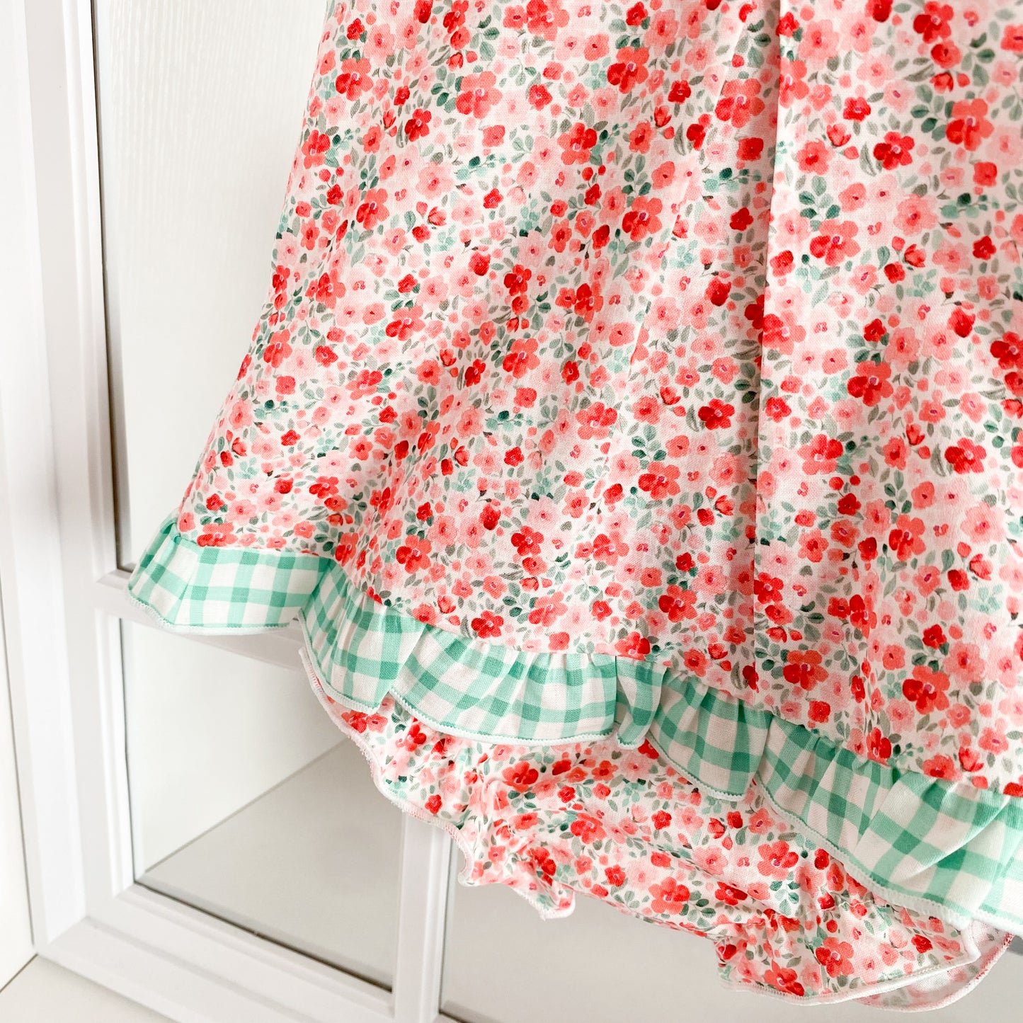 Olivera red floral print blouse and bloomers