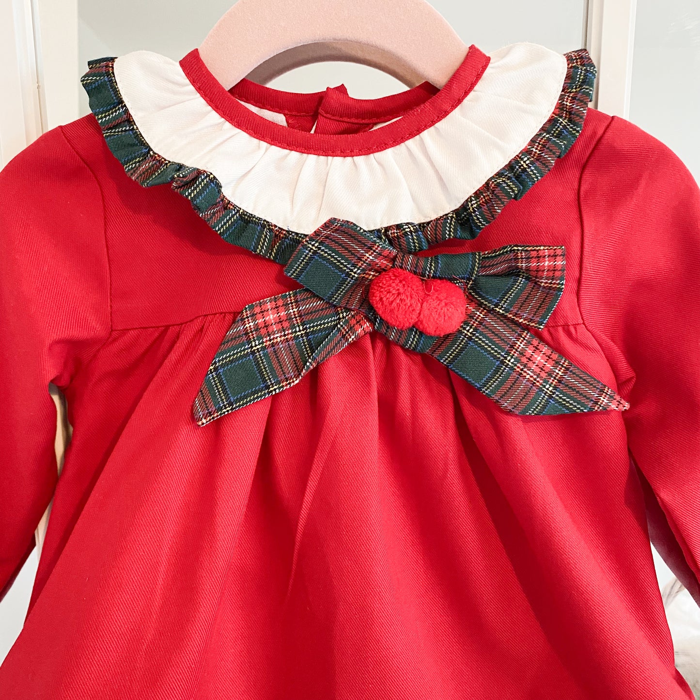 Millicent red tartan dress set