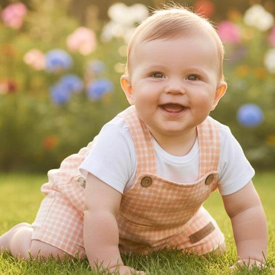 Chico orange gingham dungarees two piece set