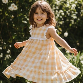 Tori yellow gingham dress