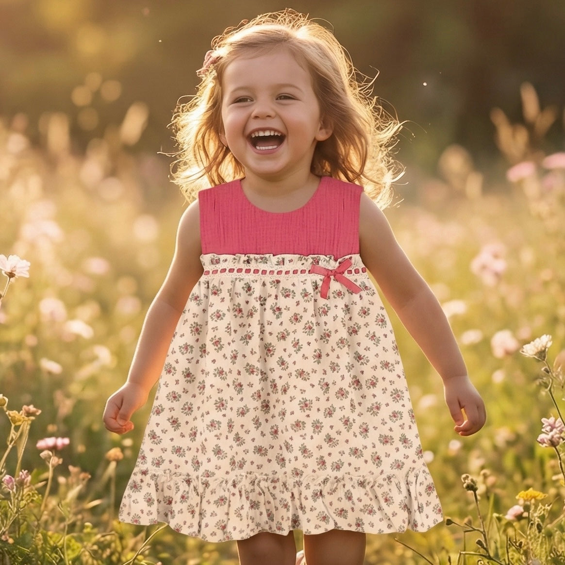 Felicity fuchsia floral ditsy dress