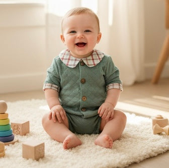 Arlo sage green sleeved romper
