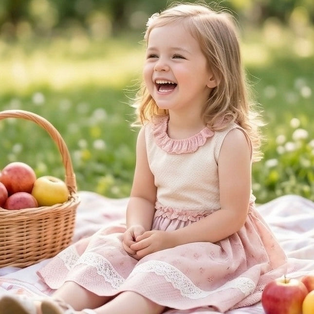 Eva blush pink ruffle dress
