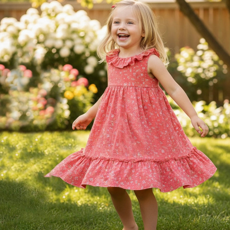 Rosalina red floral ditsy print dress