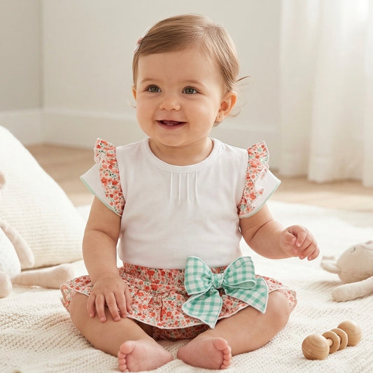 Creolla red and white floral blouse and peplum jam pants