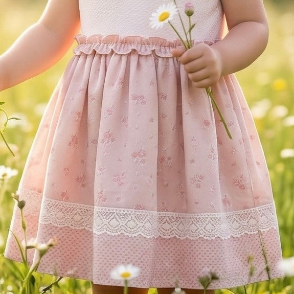 Eva blush pink ruffle dress