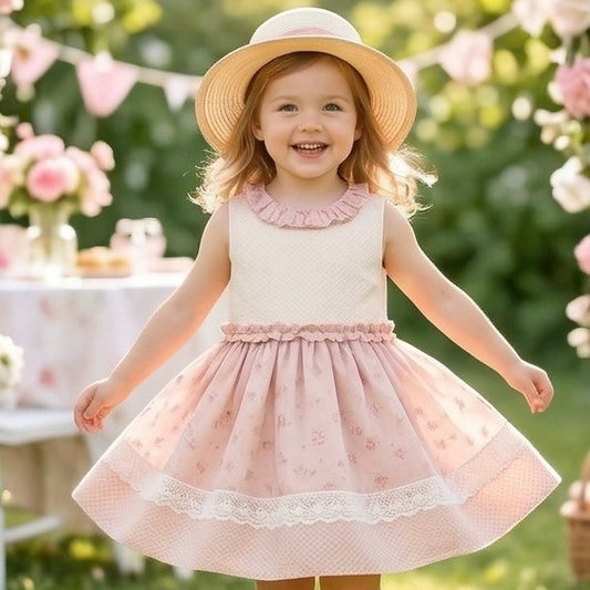 Eva blush pink ruffle dress